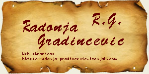 Radonja Gradinčević vizit kartica
